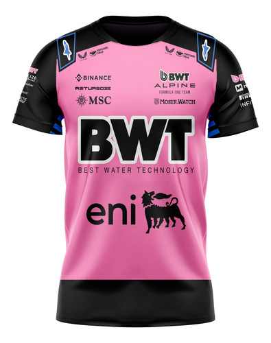 Camiseta India Franco Colapinto Rosa Y Negra 2025