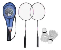 Comprar Kit Badminton Completo 2 Raquetes 2 Petecas Bolsa Raqueteira Cor Preto