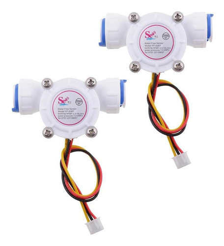 2pcs 3/8 0,3-10l Min Sensor De Flujo De Agua Flujómetro