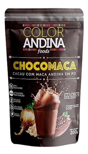 Achocolatado Chocomaca Maca Cacau Vegano 200g Color Andina