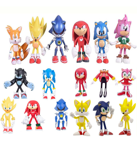 17 Piezas Anime Sonic Action Figures Colección Modelo Juguet