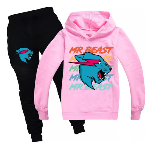 Manga Larga Mr Beast Lightning Cat Para Niños Y