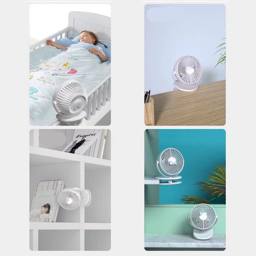 Mini Ventilador Con Clip De Escritorio Usb Con Luz