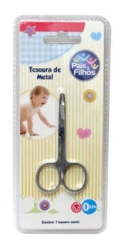 Imagem 2 de 2 de Tesoura Infantil De Cortar Unhas Metal Para Bebes Crianças