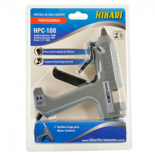 Pistola De Cola Quente Profissional 100w Hikari HPC-100 Bivolt
