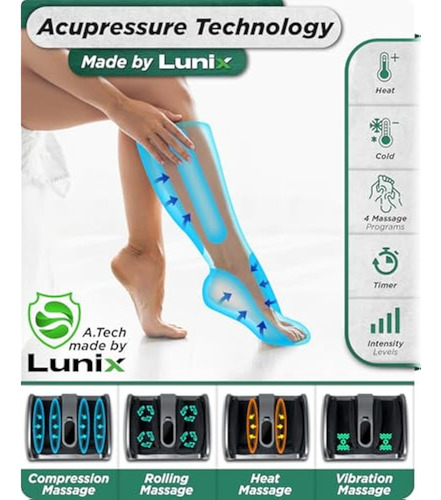 Masajeador De Pies Lunix Lx21 Con Mando A Distancia Para El