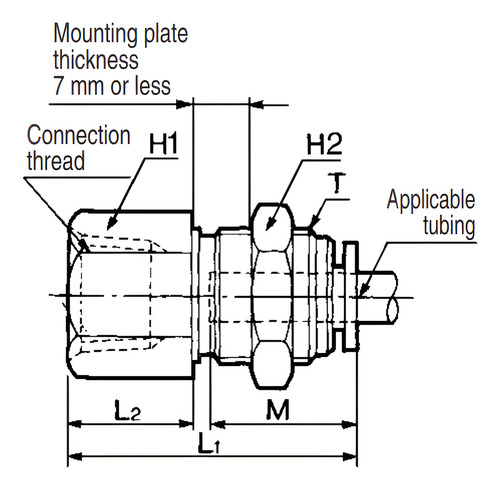 Racor De Mampara, Hembra De 1/8 A Mang 6mm, Smc, Kq2e06-01