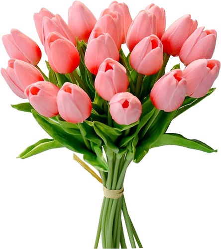 20 Tulipanes, Flores Artificiales Mandys - Coral.