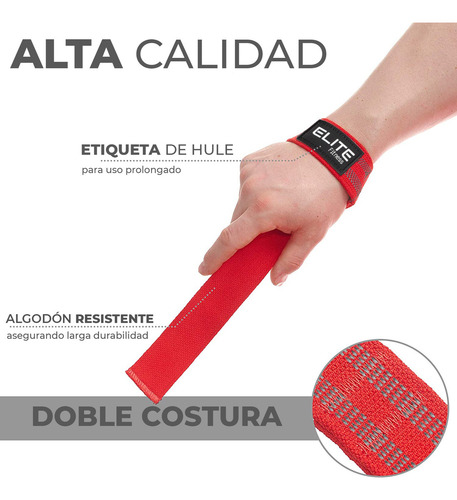 Straps Para Gimnasio, Correas Para Levantamiento De Pesas Color Rojo