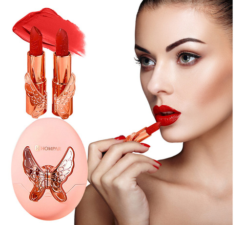 * Juego De 2 Lápices Labiales J Pet Leather Bag, Caja De