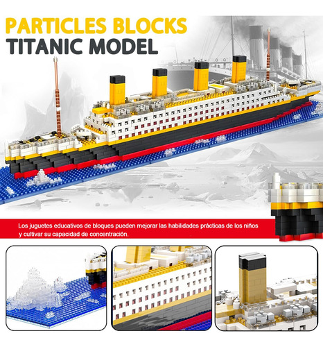 Modelo Titanic De Bloques Microset, Kit De Construcción