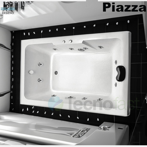 Hidromasaje Piazza Bañera Jacuzzi 185x115cm 12 Jets 1,5 Hp