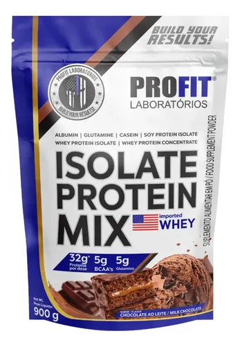 Whey Protein Isolate Mix Profit Glutamina Tripfofano Bcaa's Chocolate 840g