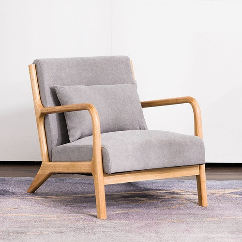 Sitial Poltrona Silla Gris Con Almohada Cojín