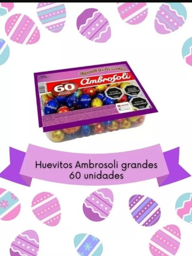 Huevo Chocolate Ambrosoli 60unidades Macizo