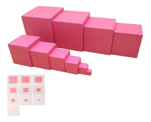 Montessori Learning Pink Tower Juguete Educativo De