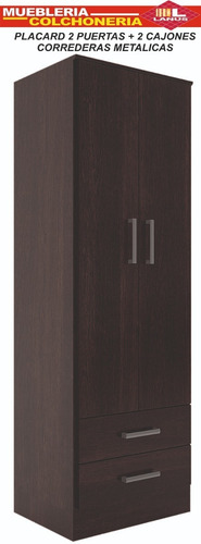 Placard Orlandi Bahía 0.60 color wengue de melamina con 2 puertas batientes