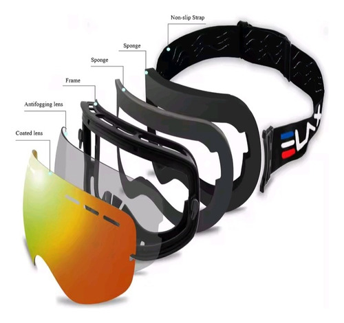 Antiparras Ski Snowboard Uv 400 Azul Azul