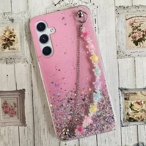 Funda Brillito + Cadena Estrellitas Para Samsung A54 5g