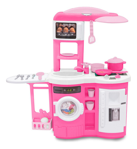 Cocinita Infantil 3 En 1 Juguete Accesorios Incluido Prinsel Color Rosa