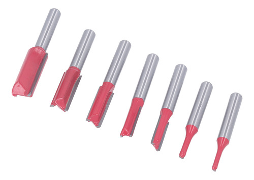 Juego De 7 Fresas De Acero Tungsteno Con Mango Recto De 6,35