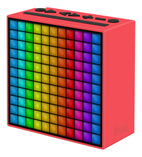 Parlante Portatil Bluetooth Divoom Timebox Led Color Rojo
