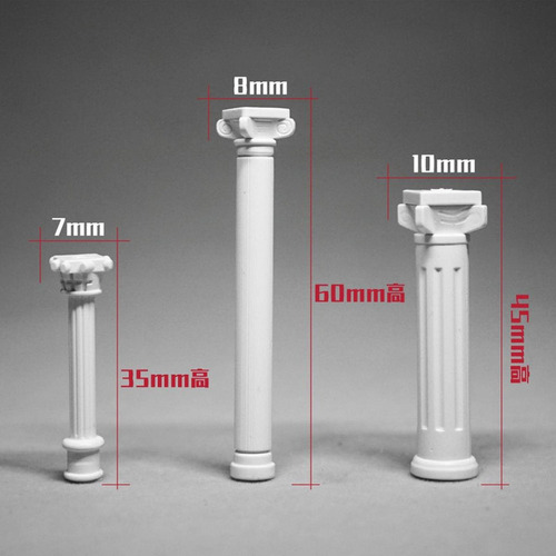 . 6x Mini Columnas Romanas Modelo Estatuas Griegas 3,5 Cm