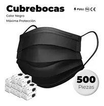 Comprar Cubrebocas Mascarilla Tapabocas Tricapa Termosellado 500 Pz Color Negro