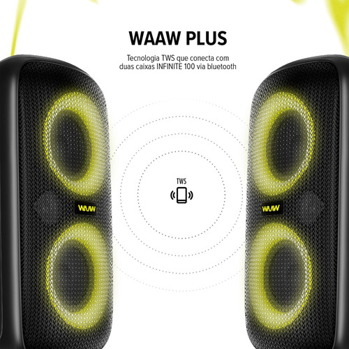 Caixa De Som 100w Rms Bluetooth Infinite 100 Waaw By Alok