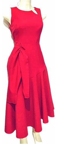 Resalta Tu Sensualidad Con Este Vestido Rojo De Fiesta Midi.