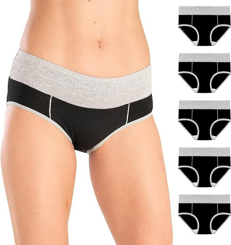 Kit De 5 Calzones Para Mujer, Ropa Interior De Algodón Dama