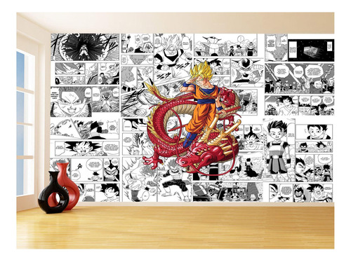 Papel De Parede Dragon Ball Goku Página Manga 3,5m Dbz658