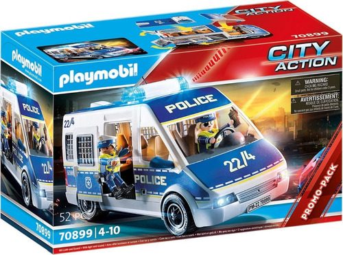 Figura Armable Playmobil Coche De Policía Con Luz Y Sonido