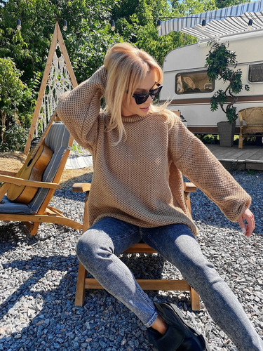 Jersey Commuter Pullover Con Cuello Redondo En Color Amarill