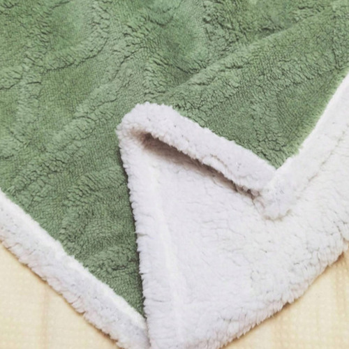 Frazada Con Chiporro, 2 Plaza Relieve Verde Musgo Relieve