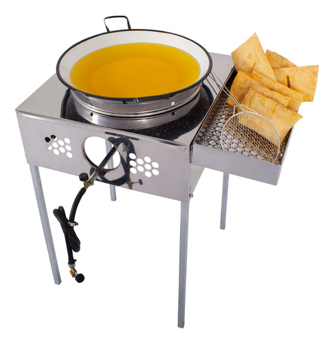 Fogão Pasteleiro Fritador Pastel C/ Escorredor E Tacho 18 R2