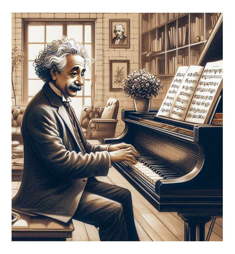 Vinilo 30x30cm Einstein Tocando El Piano Musica Organo