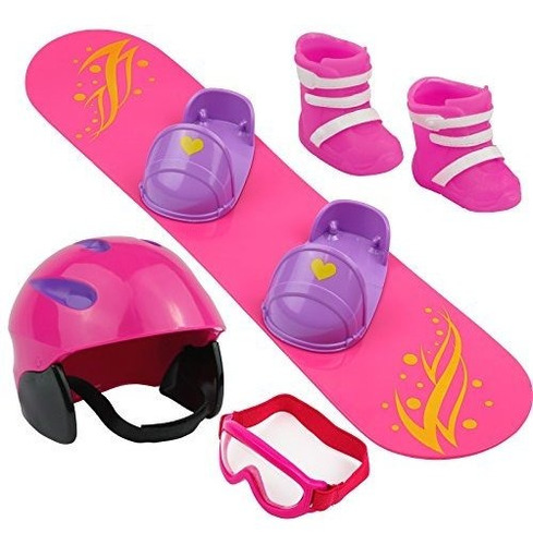 Click N' Play Muñeca Snowboard Set Y Accesorios. Para Perfec