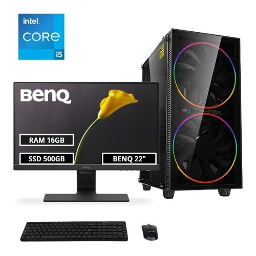 Pc Gamer Core I5 12400 Ram 16gb 500gb Ssd + Monitor Benq 22 