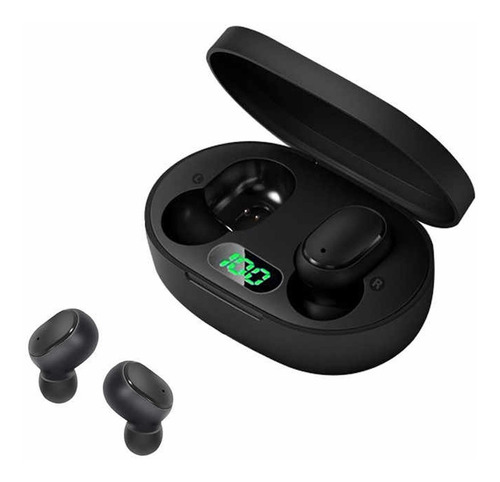 Mini Auriculares Stereo Bluetooth Inalámbricos Inear Display Color Negro