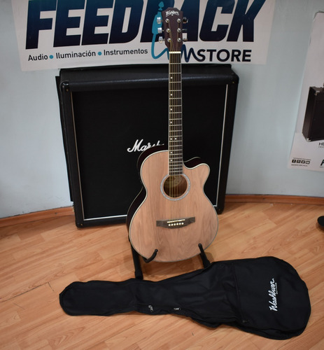 Guitarra Electroacústica Mate Natural Washburn Wa45cepak