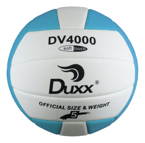 Balon De Voleibol Duxx Super Suave Multicolor #5 Dv4000 Color Blanco/azul Cielo