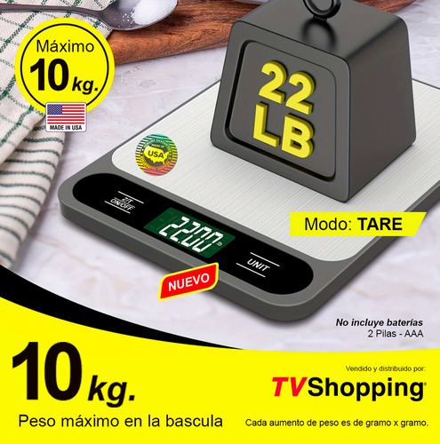Báscula Digital De Cocina Rc-b1 Capacidad Máxima 10 Kg
