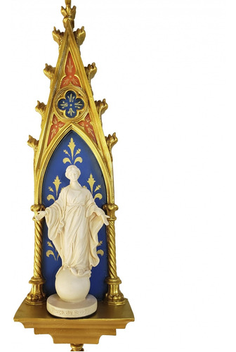Imagem 1 de 4 de Imagem Nossa Senhora Do Sorriso 15cm Com Peanha Gótica