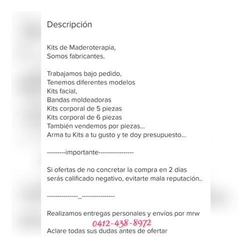 Imagen 4 de 4 de Maderoterapia Kits Y Por Pieza