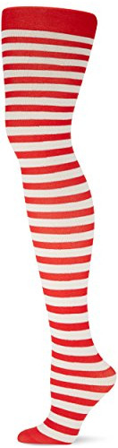 378812 Candy Stripe Adulto Mujeres Tela Roja Medias