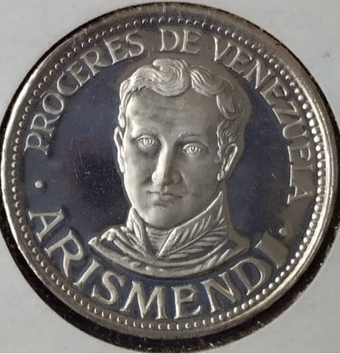 Medalla Próceres De Venezuela Arismendi Plata Pura.