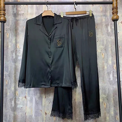 Conjunto De Pijama De Seda Satinada Para Mujer, Camisón Con