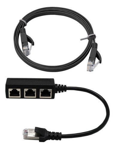 Adaptador Divisor Universal 3x Rj45 + 1 Cable Cat 6 Ethernet