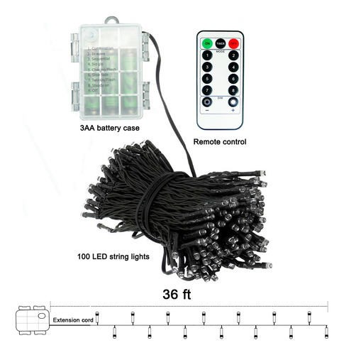 Luces Led Mini 100 Para Decoración Navidad 11m Impermeables